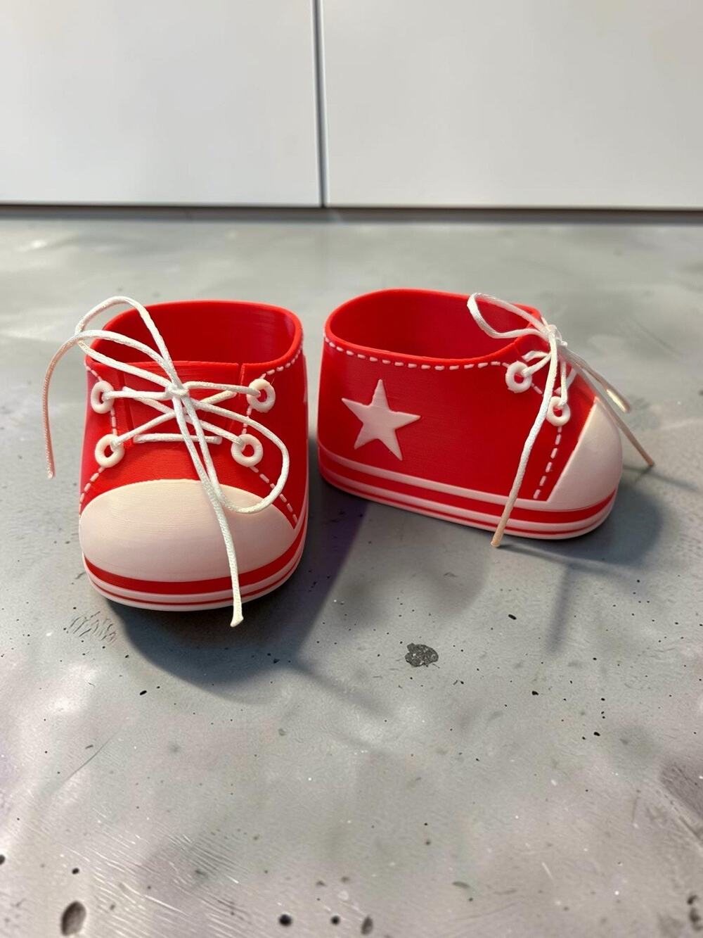 Replacement Shoes For 16” Cabbage Patch Kid 3D Printed - Star Sneakers Red